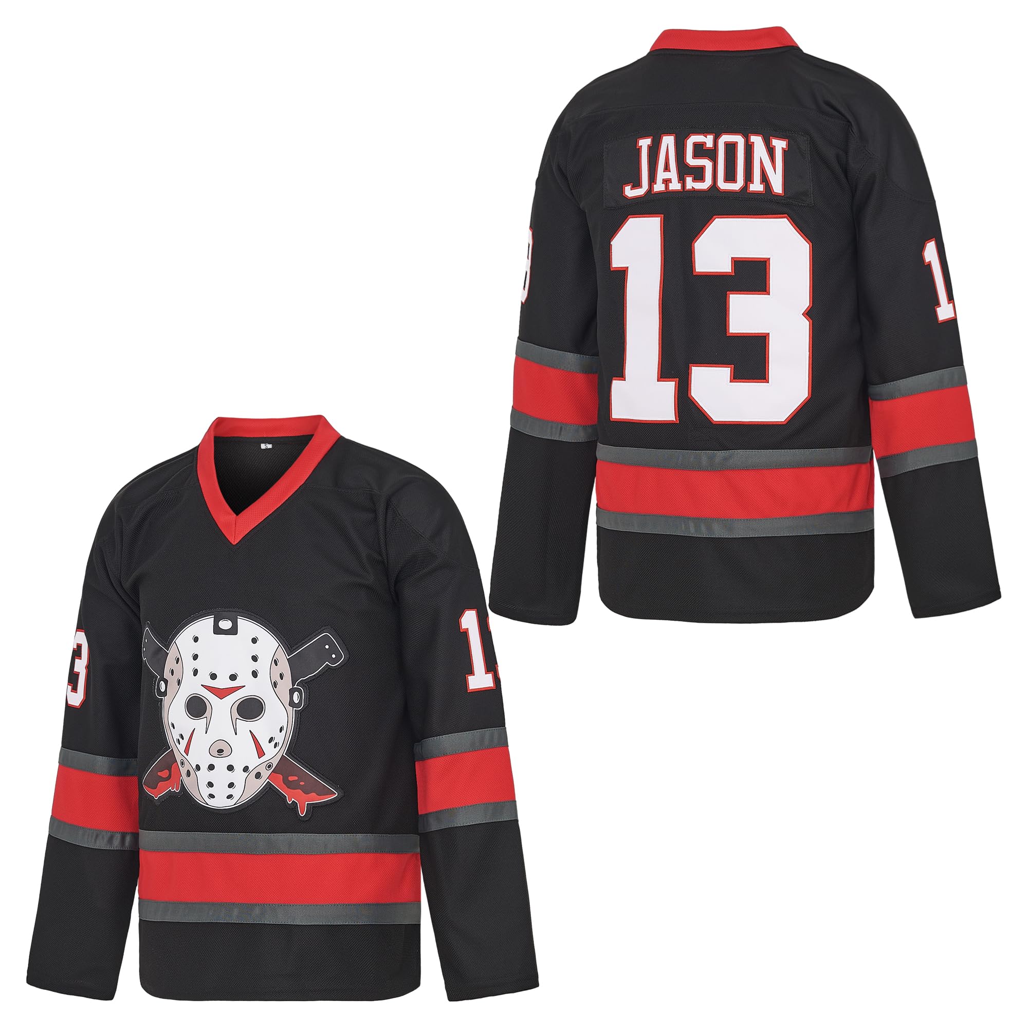 Herren Voorhees 13 Movie Eishockey Trikot Halloween Stitched