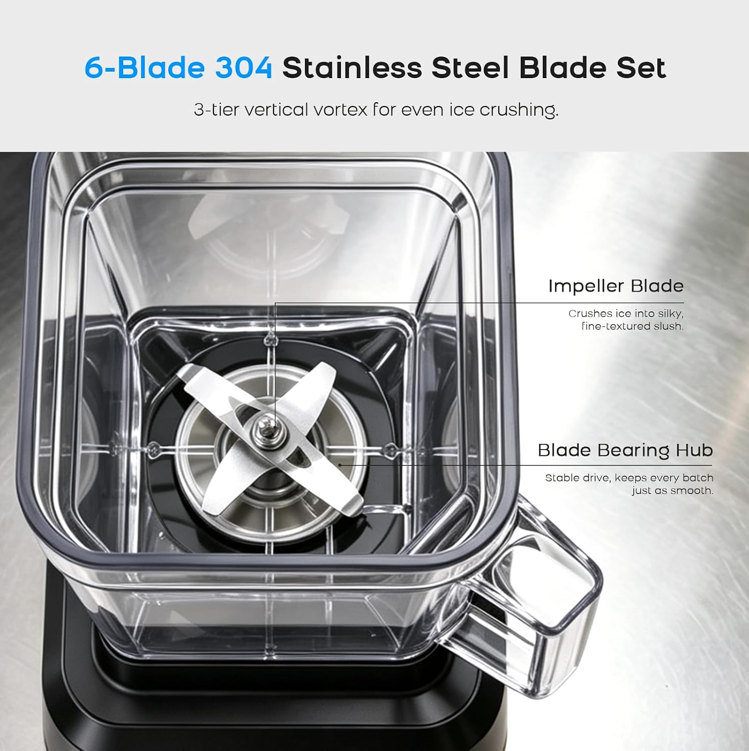 Bleou 1680W Commercial Blender with Sound Shield & Self-Cleaning