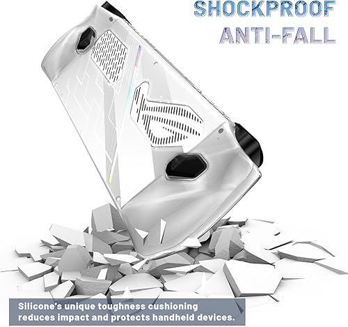 Miniatura 7 de Funda transparente de TPU para consola de mano ASUS ROG Ally, protección completa, funda de TPU suave, a prueba de golpes, incluye 2 protectores