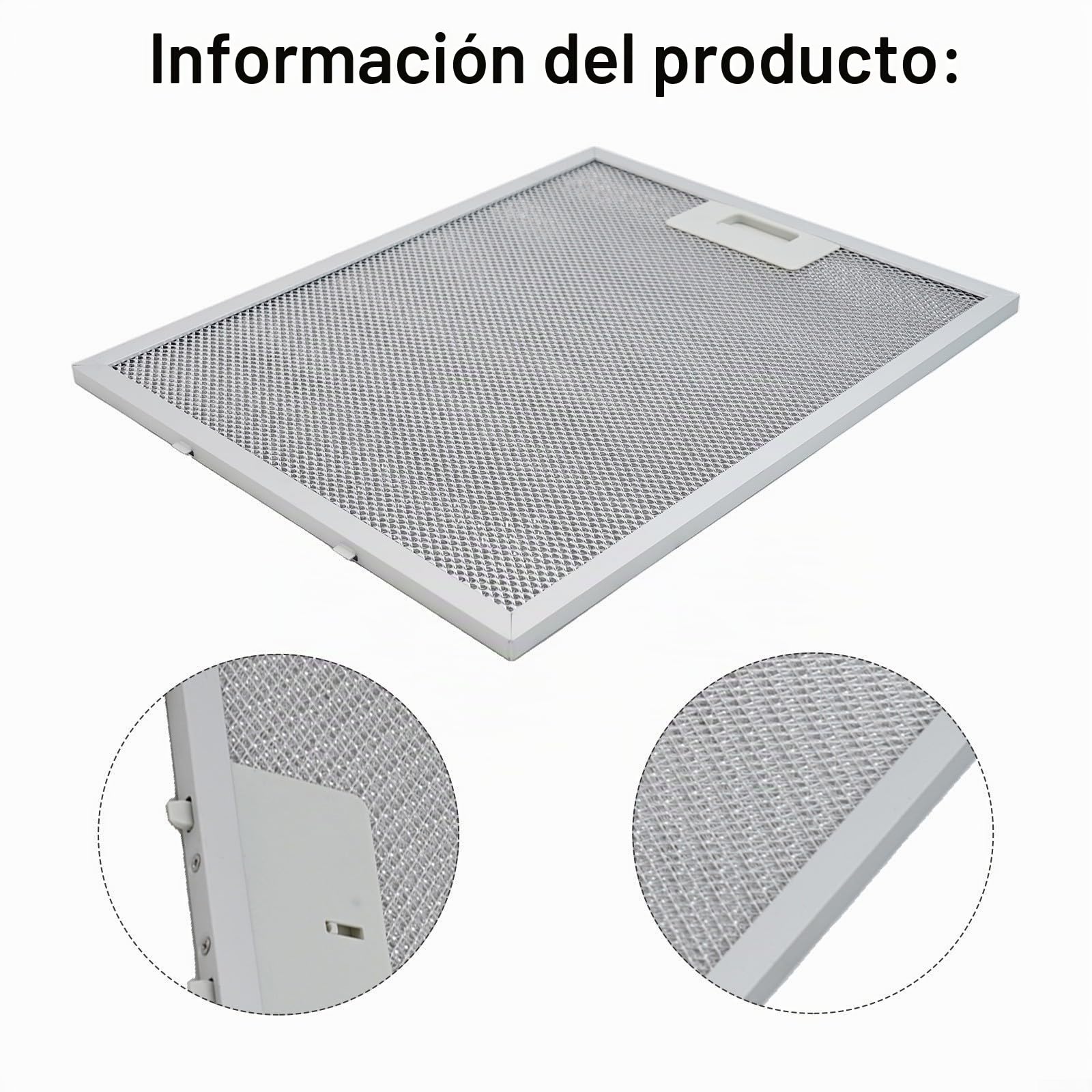 3 filtros de aluminio para campana extractora, 34 x 28 cm, filtro de ventilación de campana extractora de 5 capas para extractor, ventilador, campana extractora, cubierta de malla, filtro