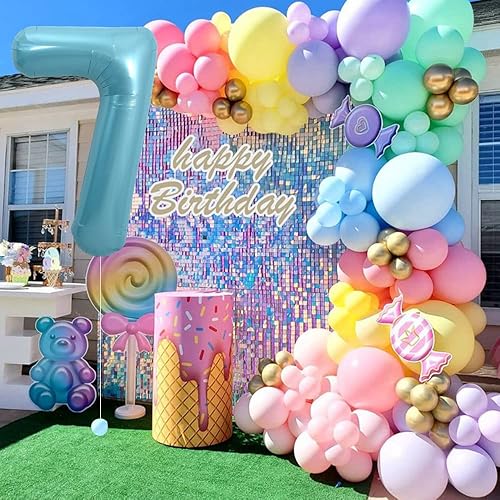 Miniatura 10 de TONIFUL Globos de helio de 40 pulgadas, color azul claro, con números macarrones, número 20, globos de helio, globos digitales grandes de 20