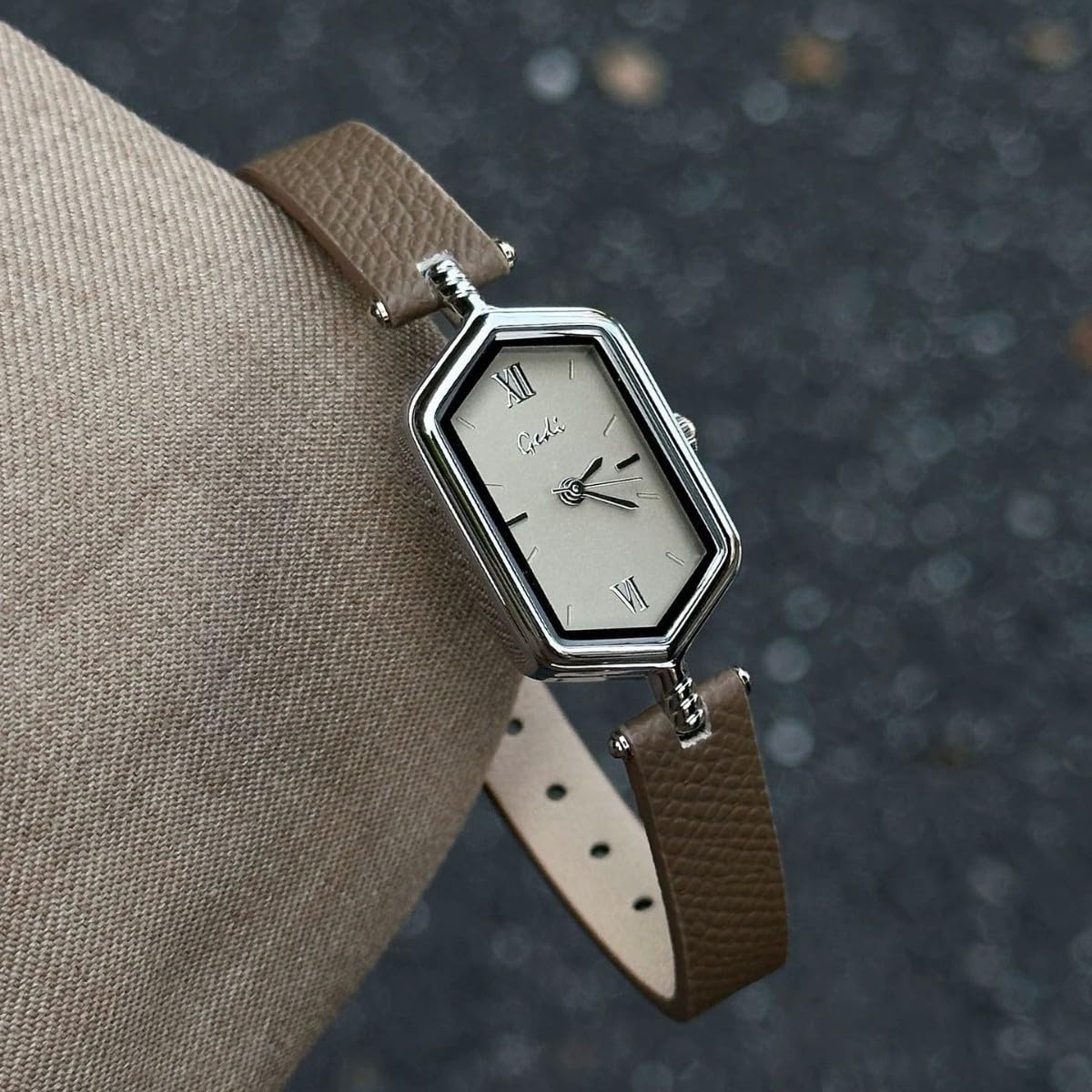 FANMIS Orologi da donna in oro con cinturino in pelle vintage e cinturino