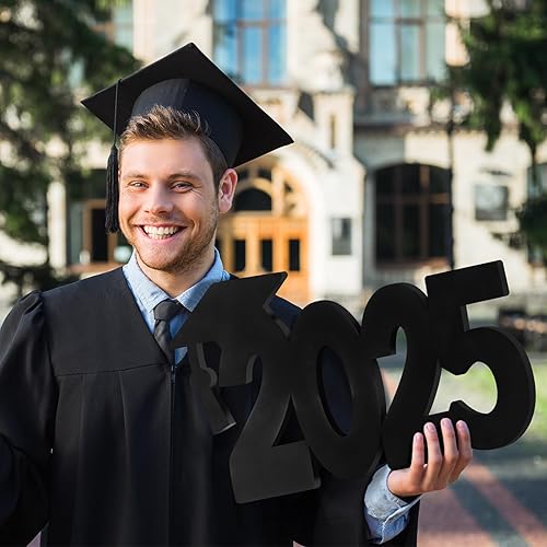 Miniatura 7 de Vercraft Decoraciones de graduación de la clase de 2024 de 16 x 10.4 pulgadas, accesorios de fotos de graduación de madera 2024, cartel de