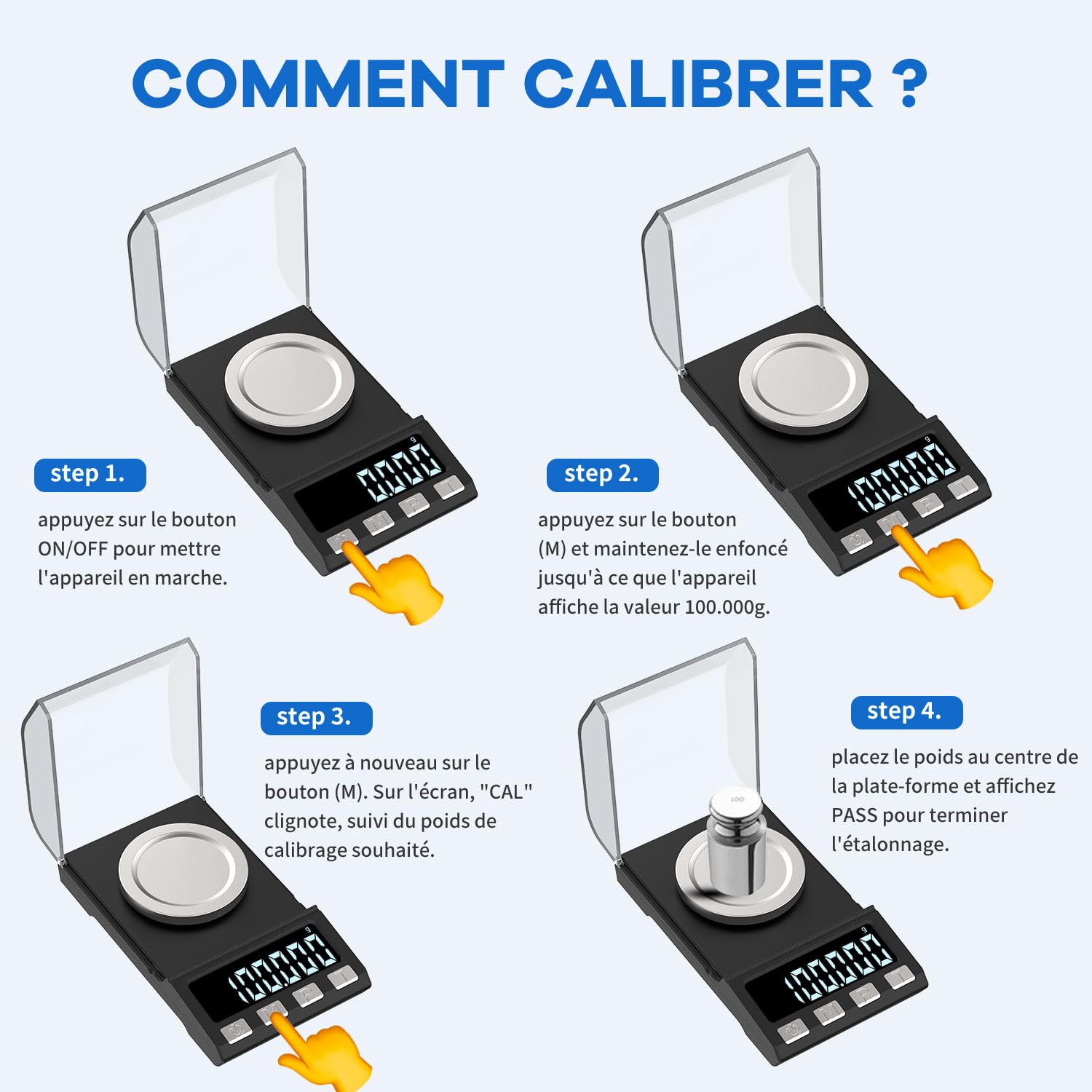 Recargable por USB 100 g/0,001 g Balanza de Precisión Miligramos Balanzas de Bolsillo Balanzas de Joyería,Balanza de Cocina Apply to Weighing Powder,Joyería, Oro Bolsillo con Peso de Calibración