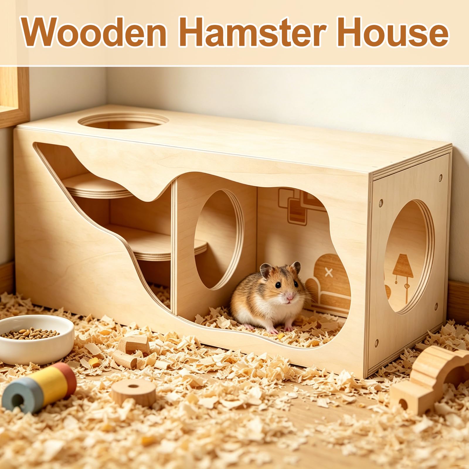 Hamster Mehrkammernhaus - Hamster Versteck - HamsterkäFig ZubehöR - Nagerhaus, Geeignet FüR Hamster, Mausspielzeug, Chinchillas Und Kleine Haustiere Zum Klettern Und Erkunden