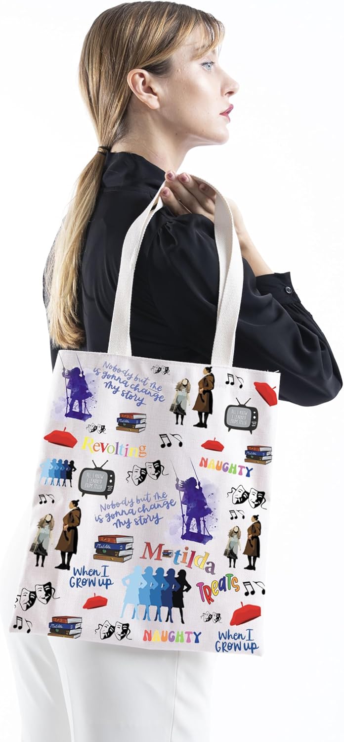 TSOTMO Television Gift Comedy Tragedy Mask Theatre Drama Bag Actress Gifts Zipper Pouch Musical Lover (musical my story tote) - Image 4