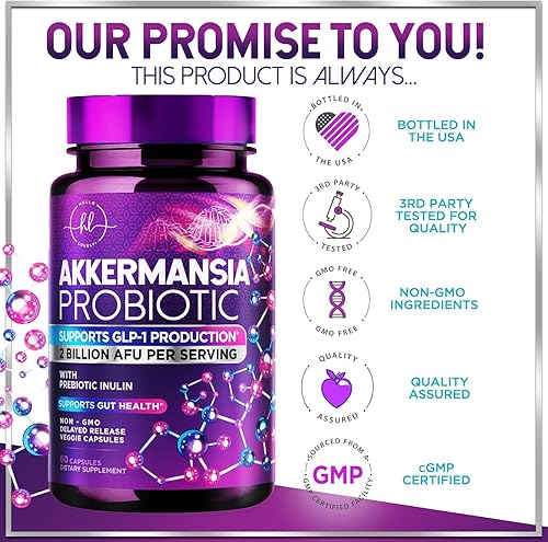Miniatura 4 de Akkermansia Probiotic 2 mil millones de AFU  La mejor cepa para soporte de producción de GLP-1  con fibra prebiótica para la salud digestiva y