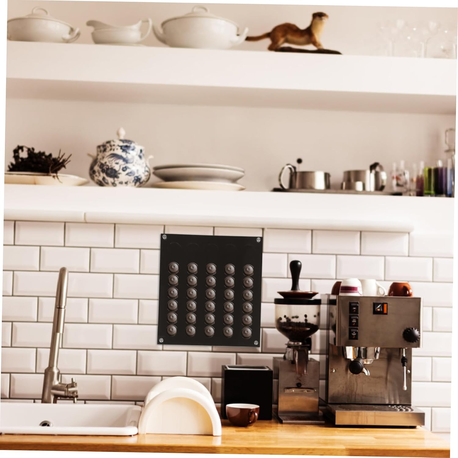 Cabilock Wall-mounted Coffee Capsules Display Rack Transparent Acrylic Storage Holder for Stylish Organization for Coffee