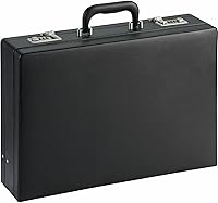 Lorell LYS Black Vinyl Attache Carrying Case - Expandable 4-5", Dual Combination Locks, Organizer & File Pocket