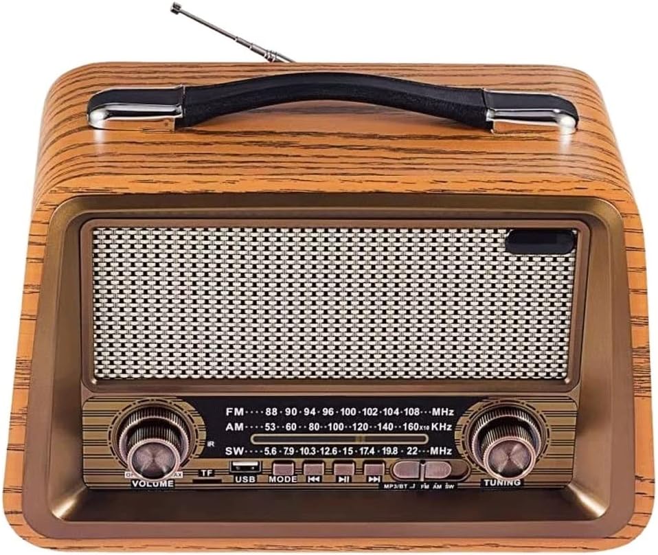 Retro Portable Radio -compatiable HiFi Speaker Stereo AM/FM Receiver Player