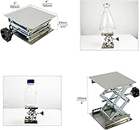 Vista 3 de (R) Lab Jack Lift Scissor Table Mini Acero Inoxidable 4 "x4" x 6 " Carga máxima 6.6 lbs3kg