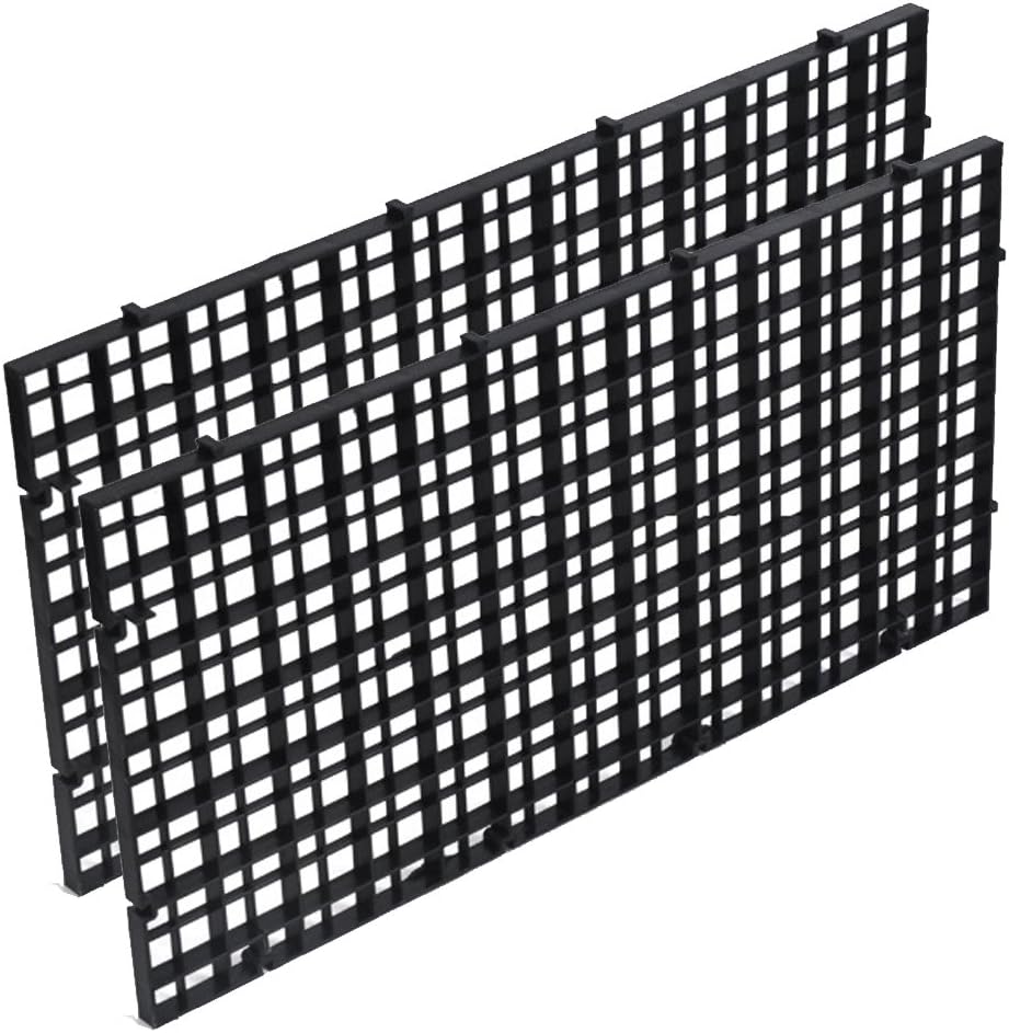 TYUHDF White/Black Grid Divider Tray Egg Crate Louvre Aquarium Fish Tank Bottom Isolate(Black)