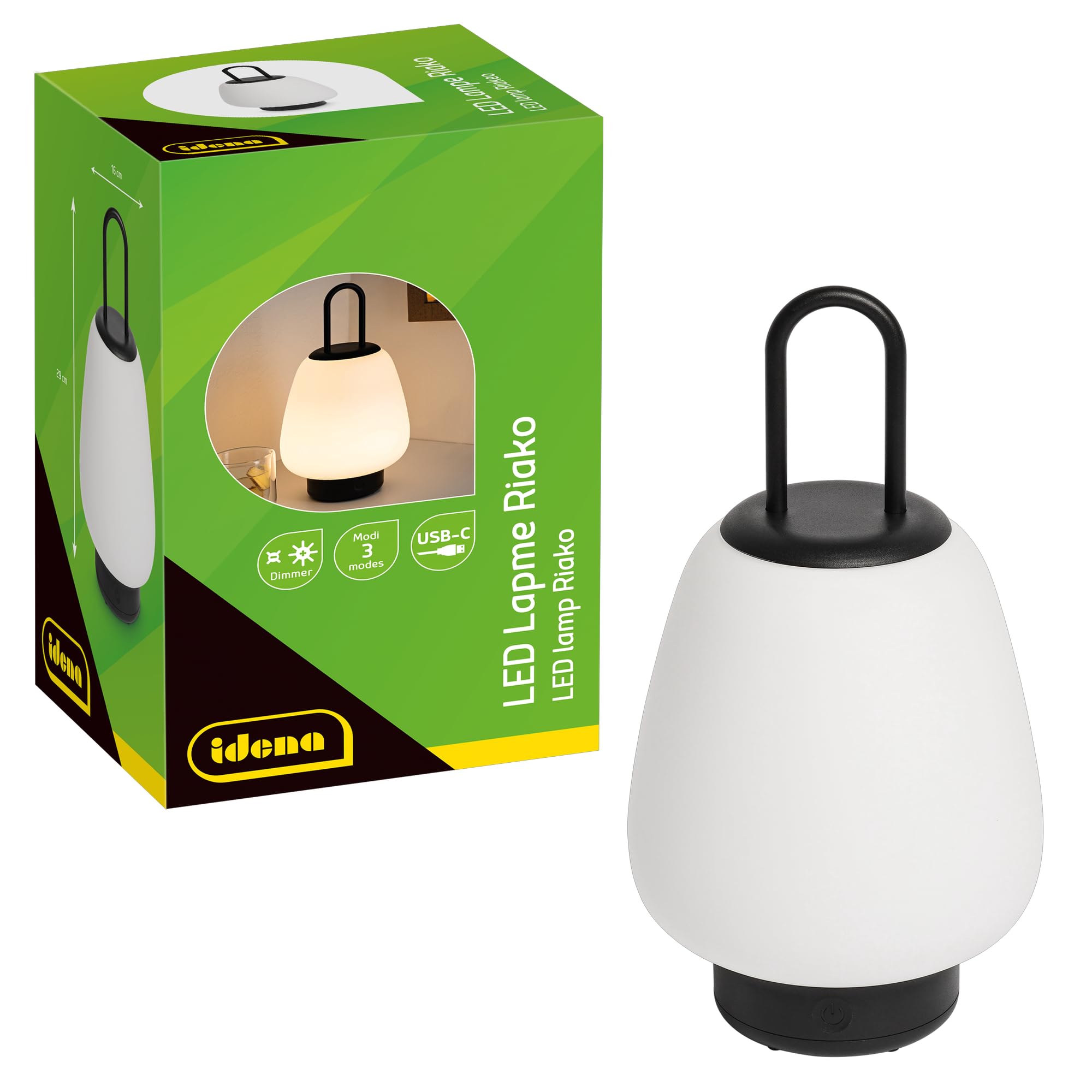 Lampe de table à intensité variable LED sans fil 3 modes Idena
