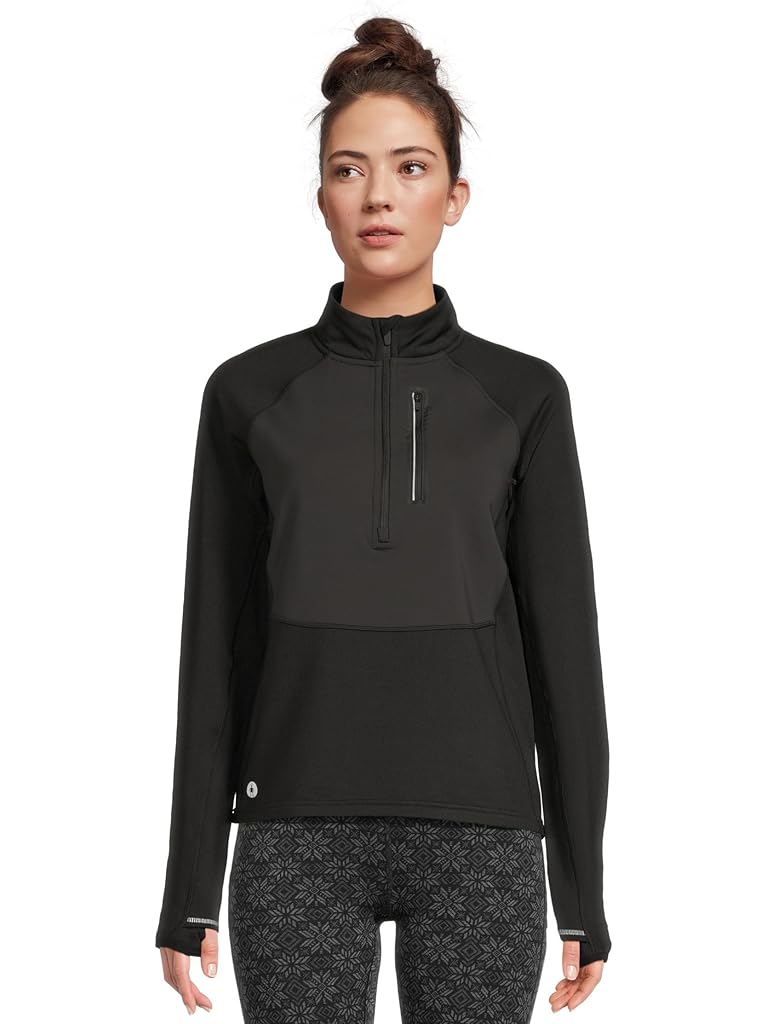 Black Smartwool Active Fleece Wind 1/2 Zip