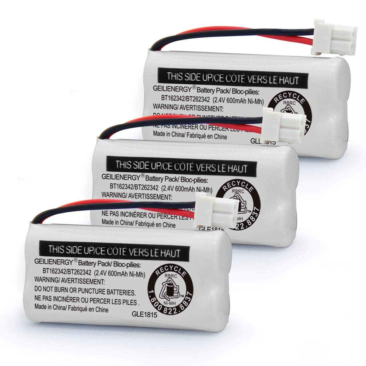 BT183342 BT283342 BT166342 BT266342 BT162342 BT262342 Battery Compatible with CS6114 CS6419 CS6719 CS6919 EL52300 CL80111 Cordless Handset Phone (Pack of 3)