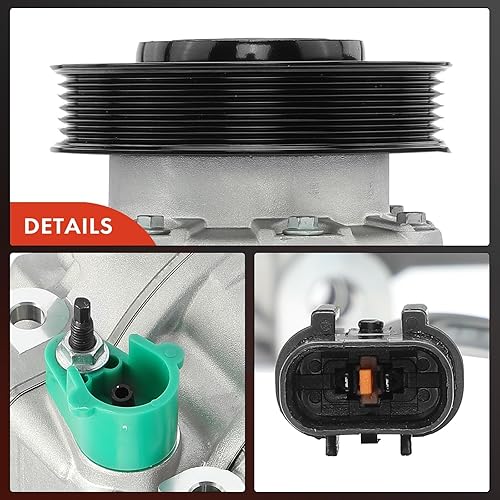 Miniatura 8 de A-Premium Compresor de CA compatible con Kia Sorento 2011-2015 V6 3.5L y Hyundai Santa Fe 2013-2018, Santa Fe XL 2013-2019 V6 3.3L, con embrague