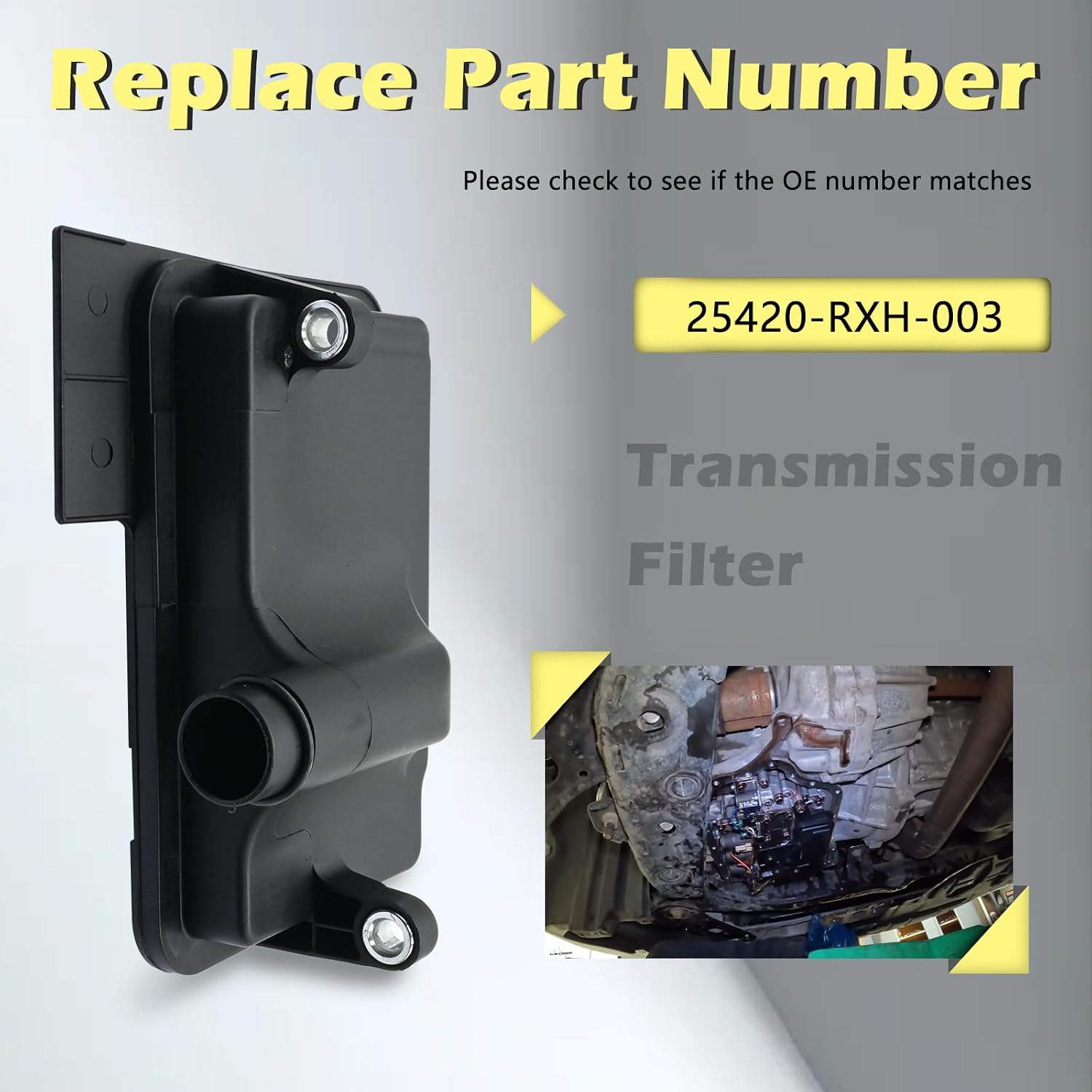 5 Speed B90A M91A B5RA B5SA Automotive Trans Transmission Filter Kits Oil Pan Gasket 2.0L 2.4L 3.5L Compatible with Acura for Honda Cr-V CrV Accord Ilx Tsx Element 07-15# 25420-RXH-003