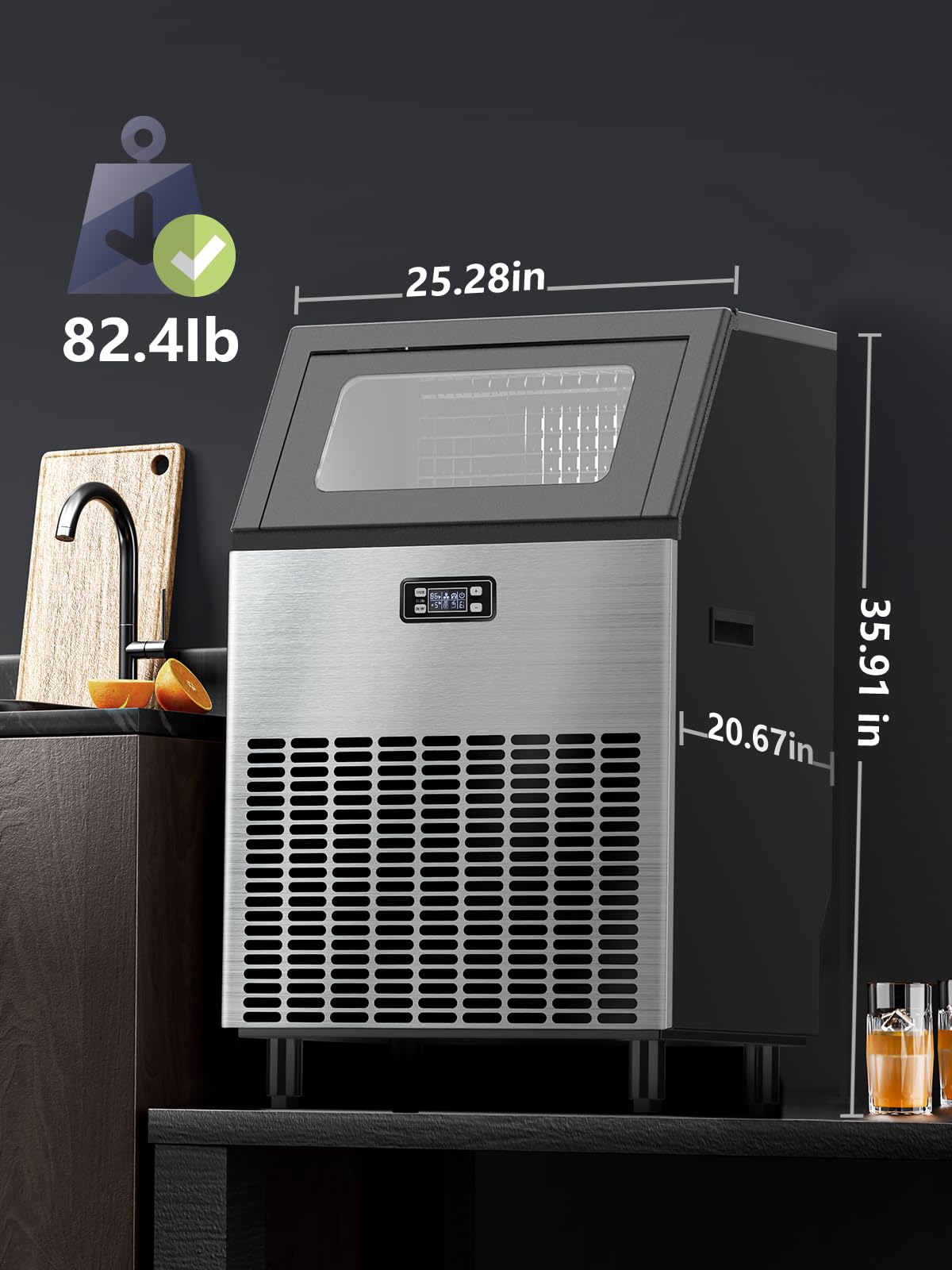 Joy Pebble Commercial Ice Machine,265 lbs/24H/11,500pcs,120pcs/Cycle