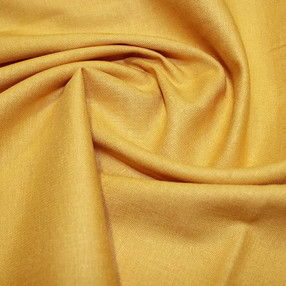 Oh Sew Crafty Limited Ochre Stretch Linen Viscose Fabric Plain Spandex Dressmaking Curtains 130Cm Wide Cushion (Per Metre) (Ochre)
