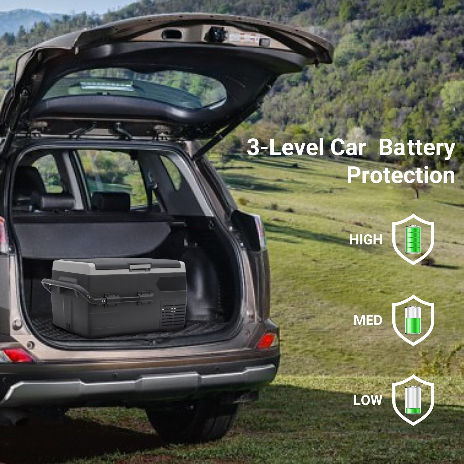 Amazon | Techomey - 65L ポータブル冷蔵庫冷凍庫、12ボルトカー