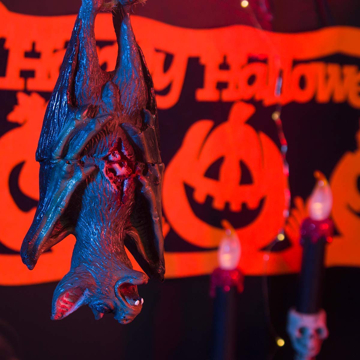 Lot De 16 Chauves-souris D'Halloween Réalistes à Suspendre Pour Fête D' Halloween, Poisson D'avril, Décoration De Maison Hantée