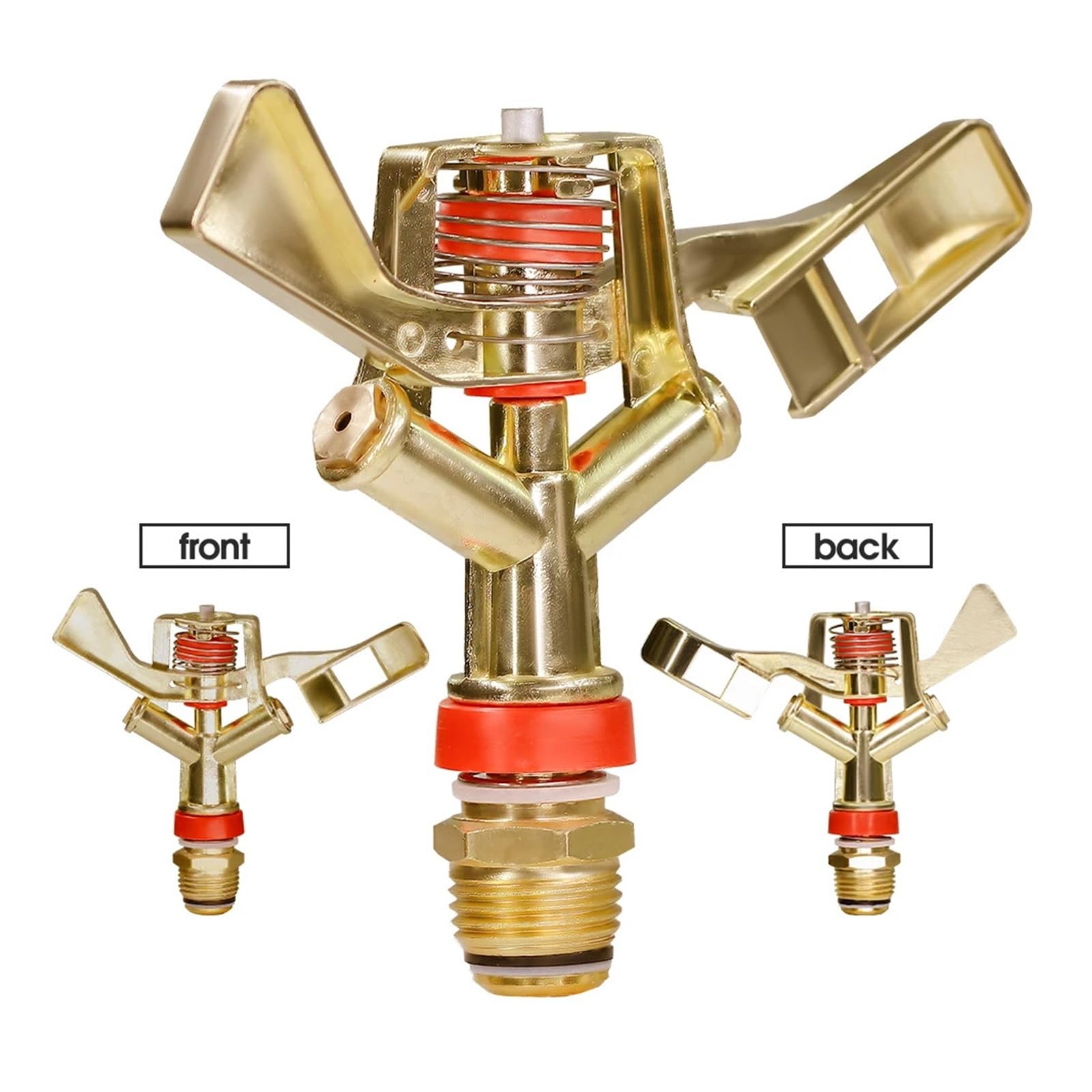 Arroseur pulsé en métal à Filetage mâle 1/2" 3/4" en Alliage de Zinc avec Bras oscillant à 360° for arrosage de serres et Jardins(1PCS-1l2 inch)
