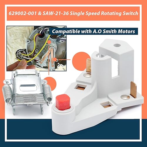 Miniatura 2 de 629002-001 y SAW-21-36 Interruptor giratorio de una sola velocidad compatible con motores de bomba de dos compartimentos de una sola velocidad A.O