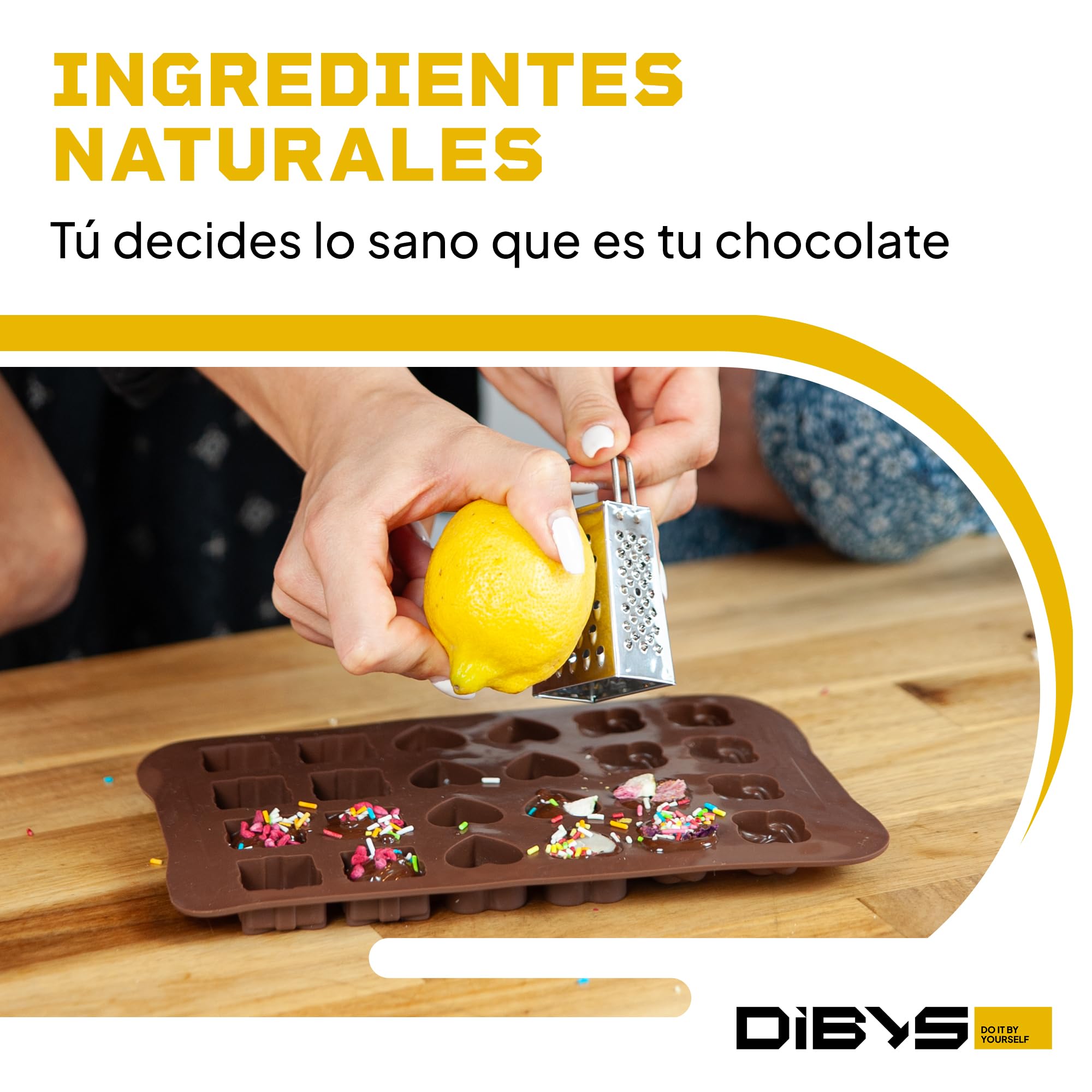 DIBYS Kit para Hacer Bombones | Set DIY con 12 Toppings Naturales | Idea de Regalo Creativo para Cumpleaños y Navidad | Fábrica de Chocolate en Casa | Set de Artesanía