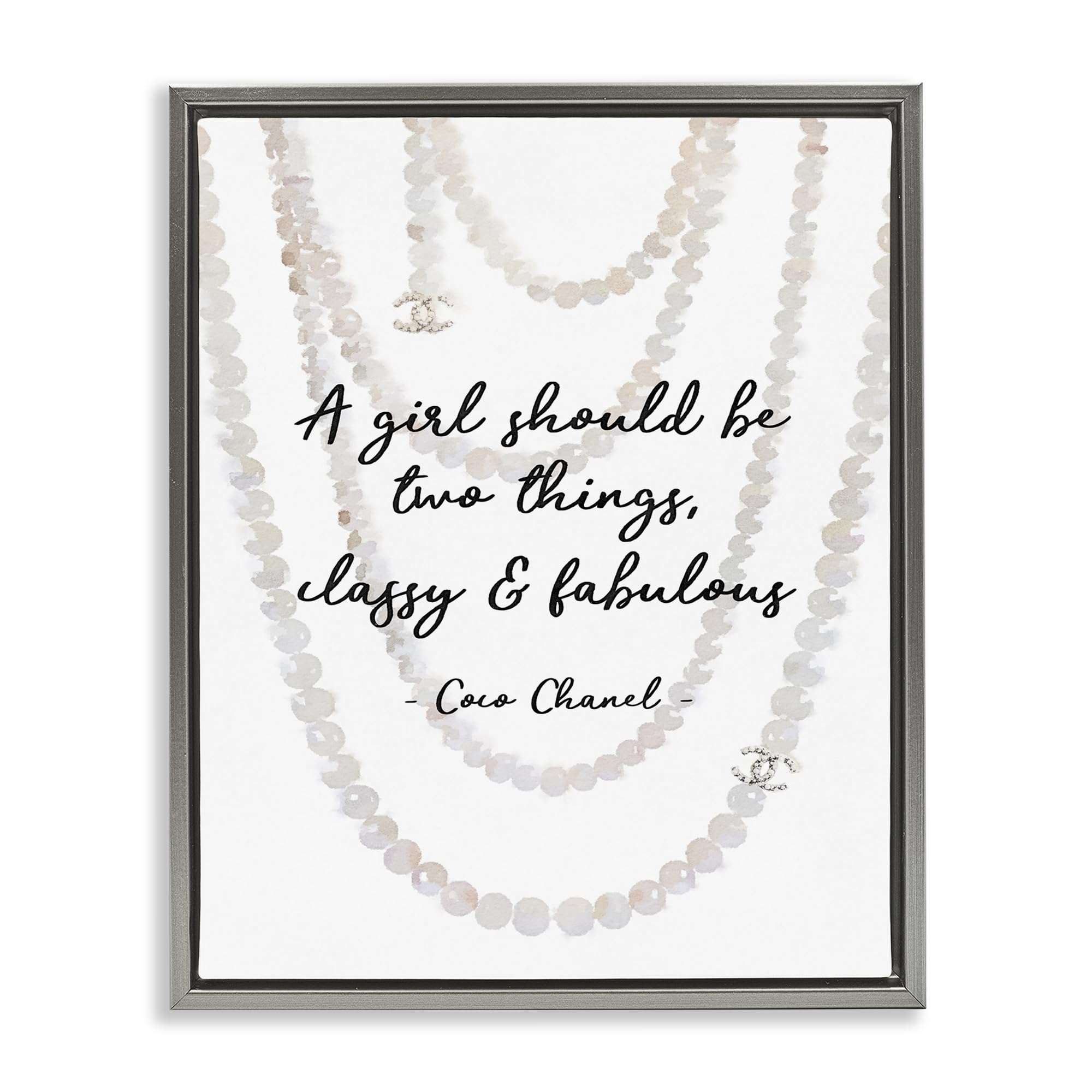 'Classy &amp; Fabulous Fashion Quote'| Floating Frame Canvas Art