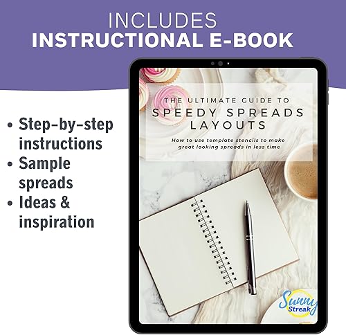 Miniatura 4 de Speedy Spreads - Plantillas de diario (diseños semanales #2), plantillas x6 para cuaderno de cuadrícula de puntos A5, ahorra tiempo en diseños de