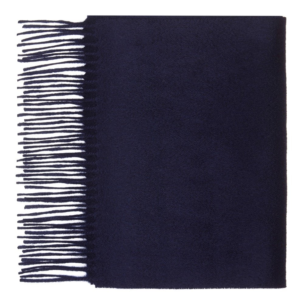 Lona Scott Women's Navy Cashmere Plain Scarf, Blue