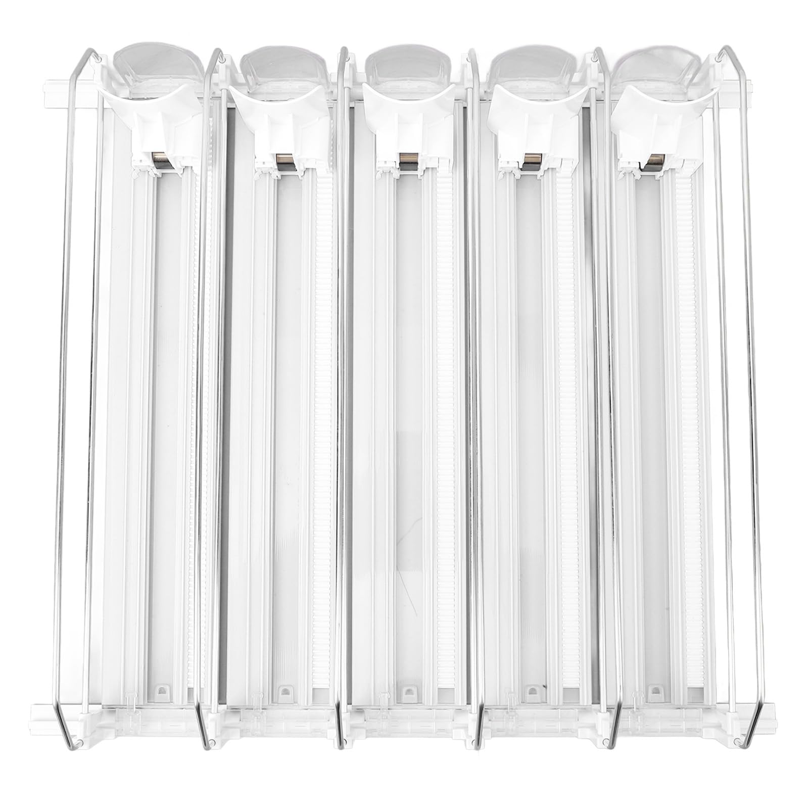 Organizador de Bebidas para Nevera, Dispensador Automático de Latas de Refresco, Hélice Automática para Bebidas, Divisores Ajustables (WHITE)