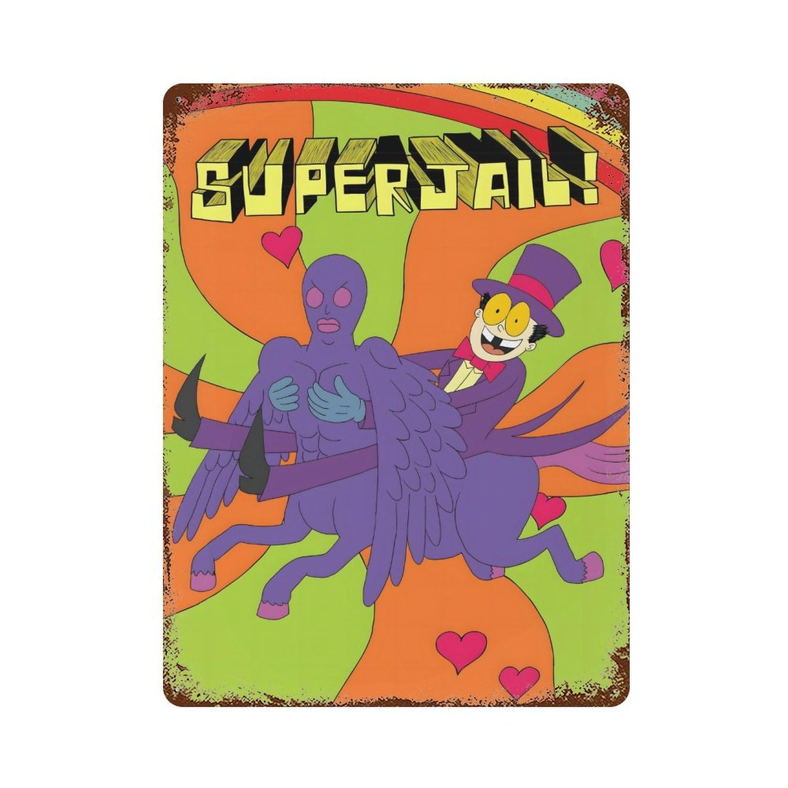 xiaoxiaoshen Surrealism Cartoon Superjail (3) Wall Decor Art Metal Tin Poster Modern Home Decor Art Home Bar Shop Decorations Vintage Sign 40x30cm