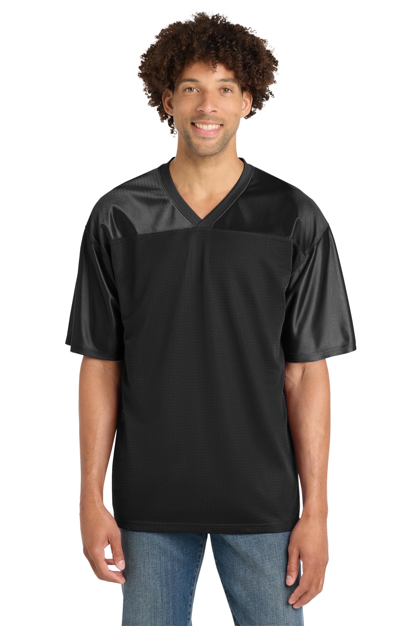 SPORT-TEK PosiCharge Replica Jersey, Black, XL