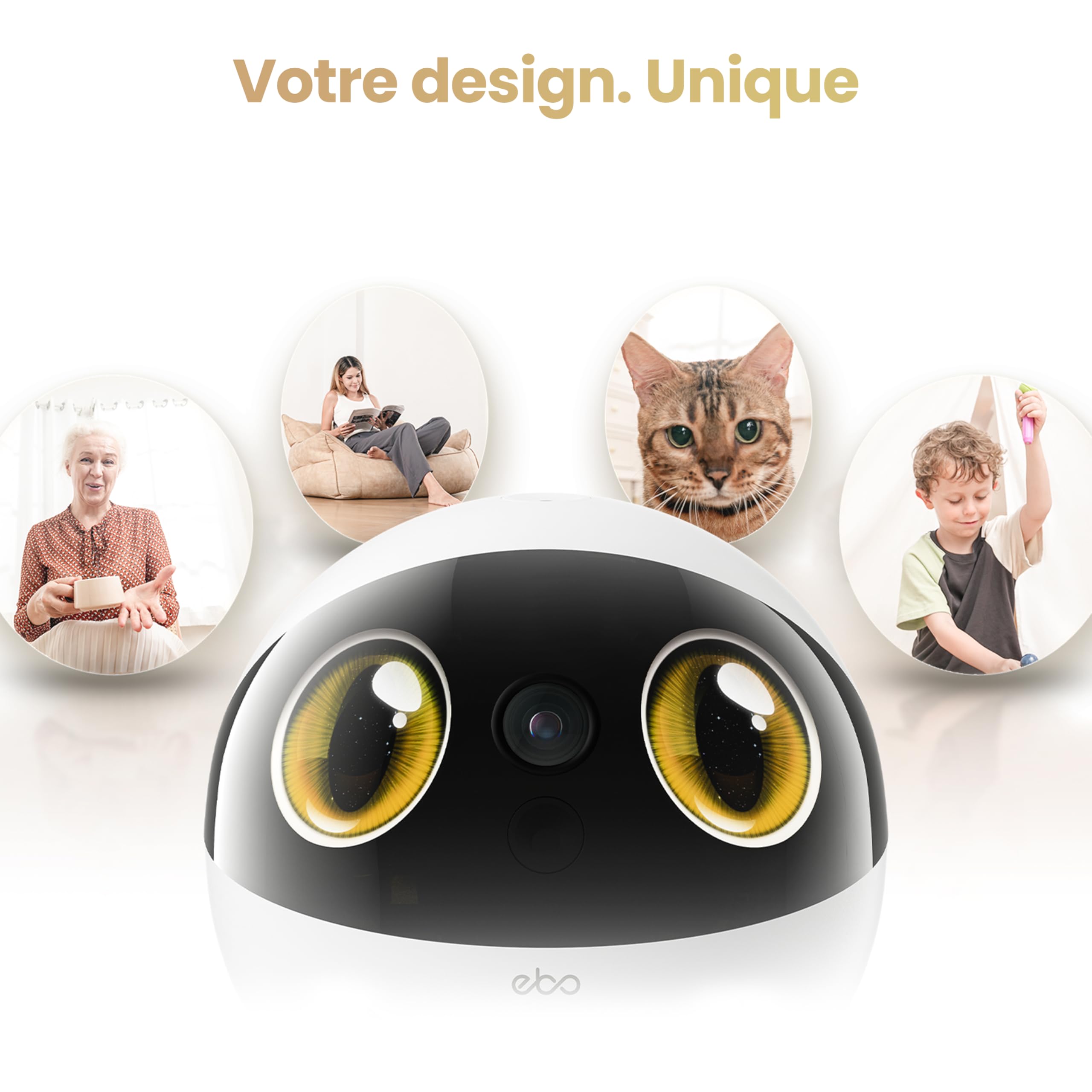 Enabot EBO Air 2S FamilyBot – Robot Caméra Animaux 2,5K, Batterie 9–10H, Suivi IA, Patrouille, Vidéo Bidirectionnelle, Recharge Auto, Stockage Local – Chats, Chiens et Famille