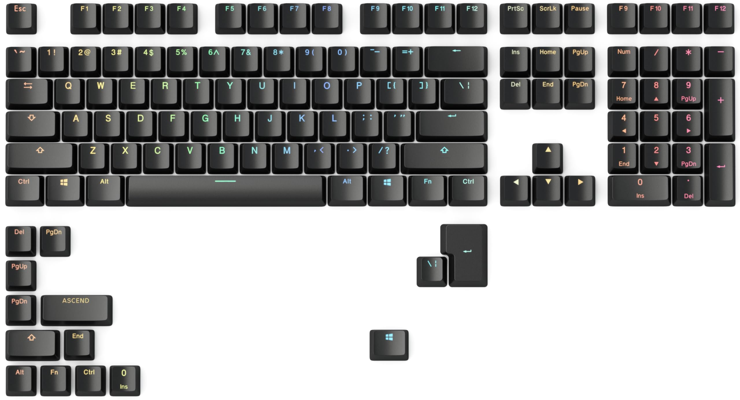 Capuchons de Touches ABS Doubleshot V2 compatible clavier switch MX noir - 7