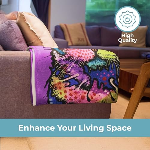 Miniatura 6 de Dawhud Direct Manta de gato de 50 x 60 pulgadas Dean Russo 9 Lives Manta de forro polar de felpa para adultos y niños, suave y acogedora para la