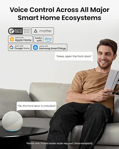 Miniatura 7 de Lockin Veno Plus Smart Lock with Dual Swappable Batteries, 6-Month Power, 2K 180° Camera & Video Doorbell, Palm Vein/Fingerprint Entry, Built-in