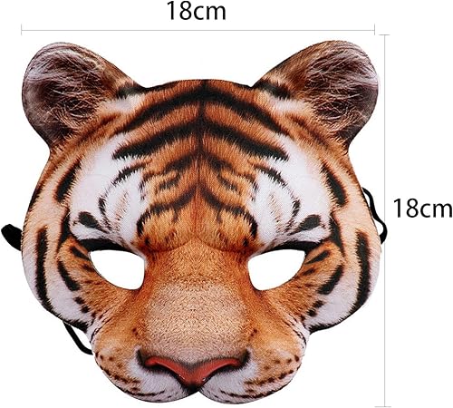 Miniatura 7 de NICEYST Divertida máscara de Halloween de animales peludos, máscara de conejo de zorro, máscaras de Halloween, cosplay, carnaval, fiesta, accesorios