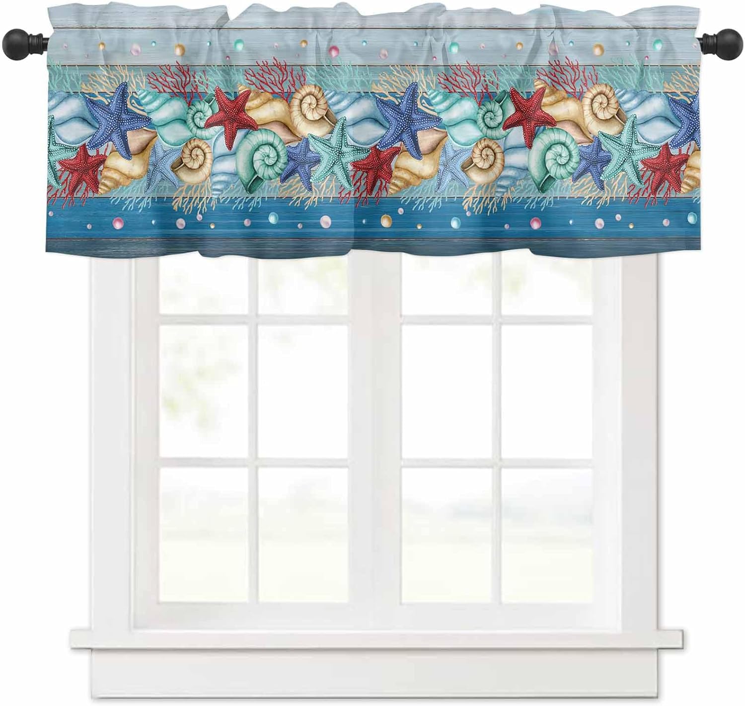 Amazon.com: DecorLovee Coastal Curtain Valances for Windows Living Room ...