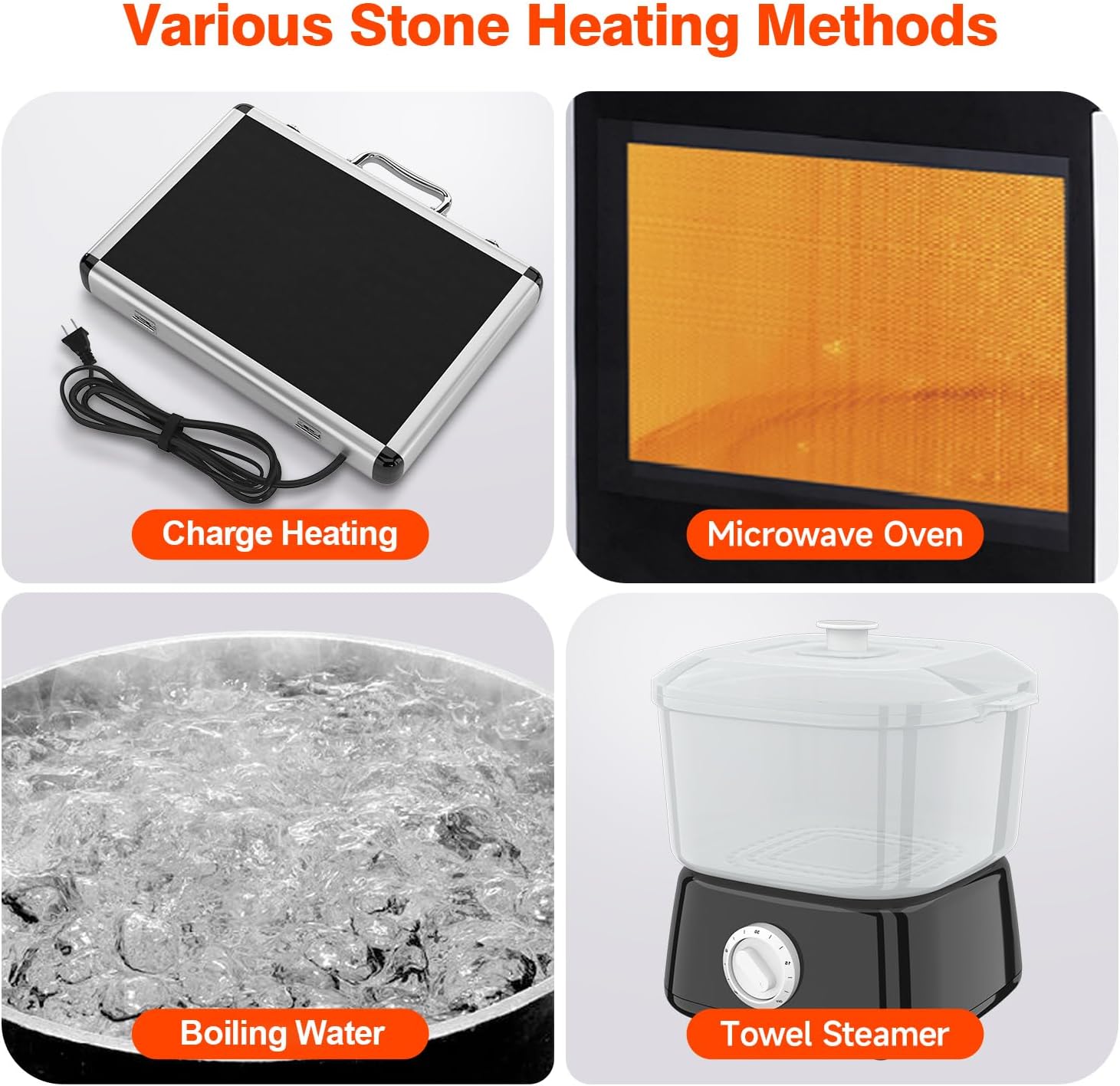 Portable Massage Stone Warmer, 18pcs Basalt Hot Stone Massage Set, Electric Rock Heater Kit, Dry Heating Box for SPA Center, Beauty Salon, Travel & Home Use, Healing, Relaxing & Pain Relief