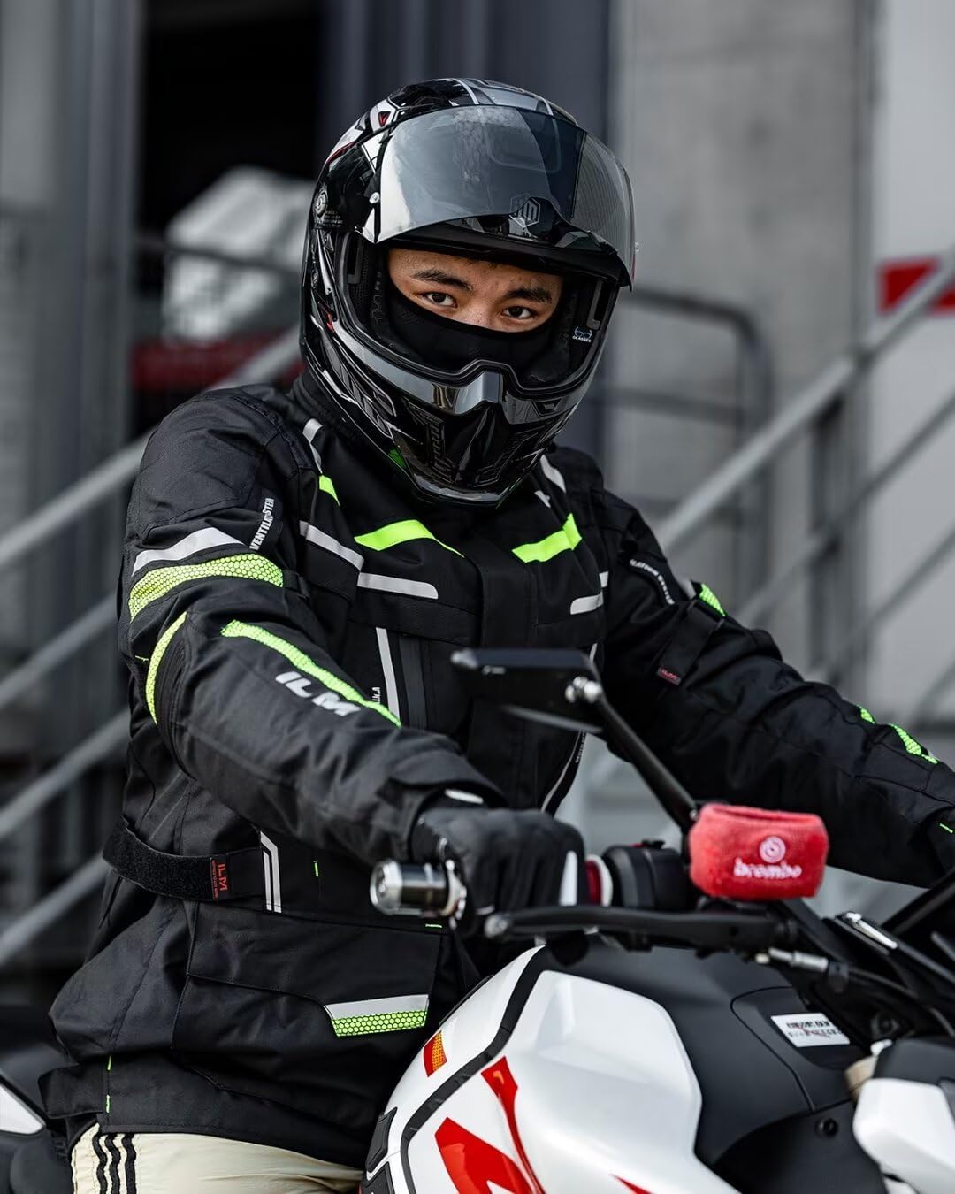 ILM Men's Street Motorcycle Jacket with CE Armor and Detachable Thermal Liner All Season Waterproof Adventure Touring Jackets Model JRL3 Black, L - Image 3