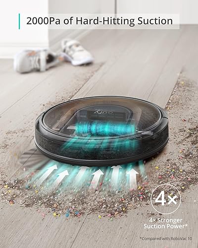 Miniatura 5 de eufy RoboVac G30 Hybrid SES 2 en 1, aspiradora robot de autovaciado, navegación dinámica, cuidado de alergias, succión fuerte de 2000 Pa, Wi-Fi