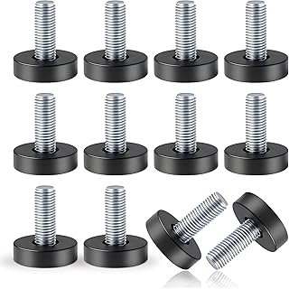 12PCS 1/4" Threaded Leveling Feet Set – Durable Furniture feet, Easy Screw-in Furniture levelers, Floor Protectors, Table levelers Ideal for Tables, cabinets, Chairs, and Stool Legs
