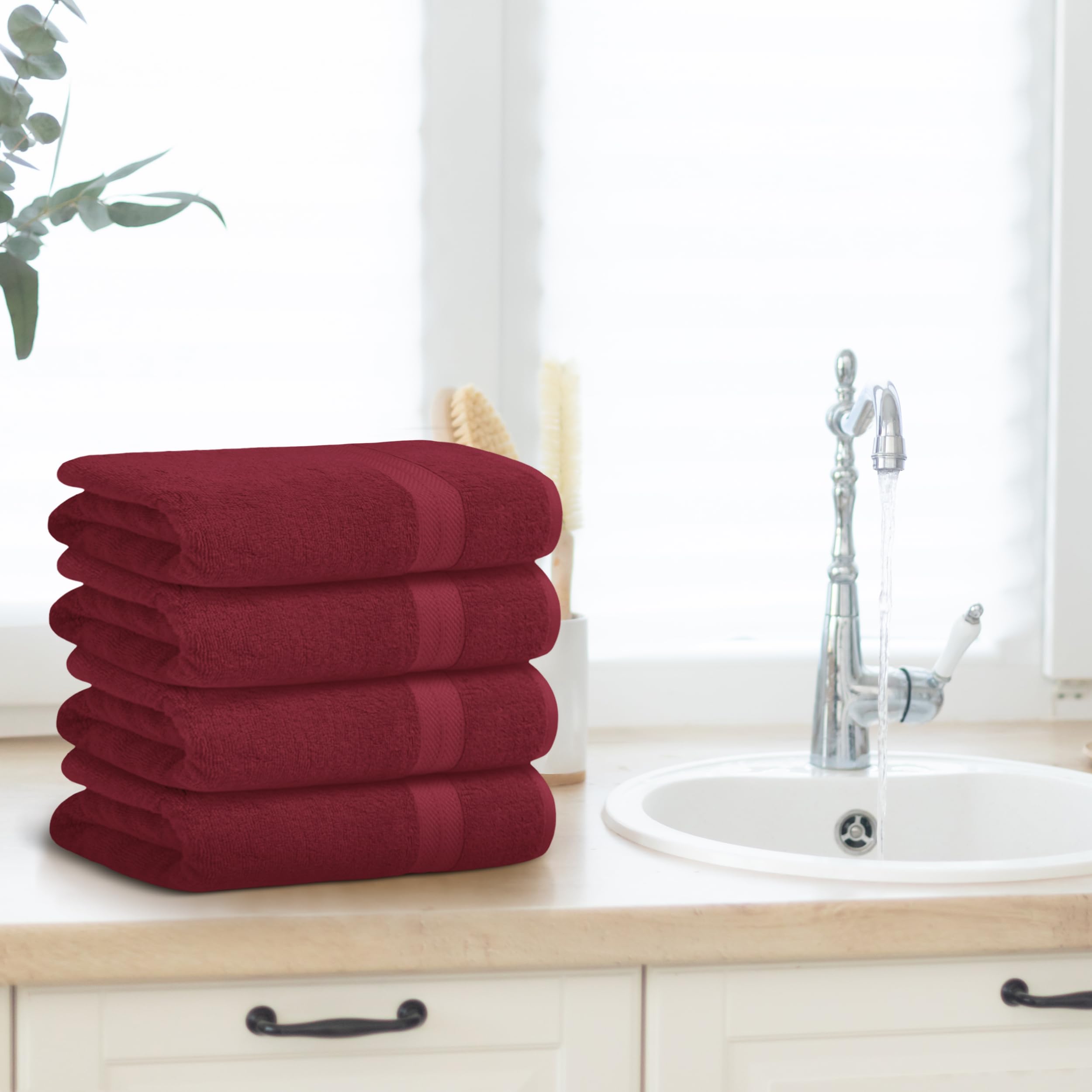 Avalon Badetuch-Set, 4-teilig, Türkis – 100% Baumwolle, Saugstark & Weich, 68 X 137 Cm