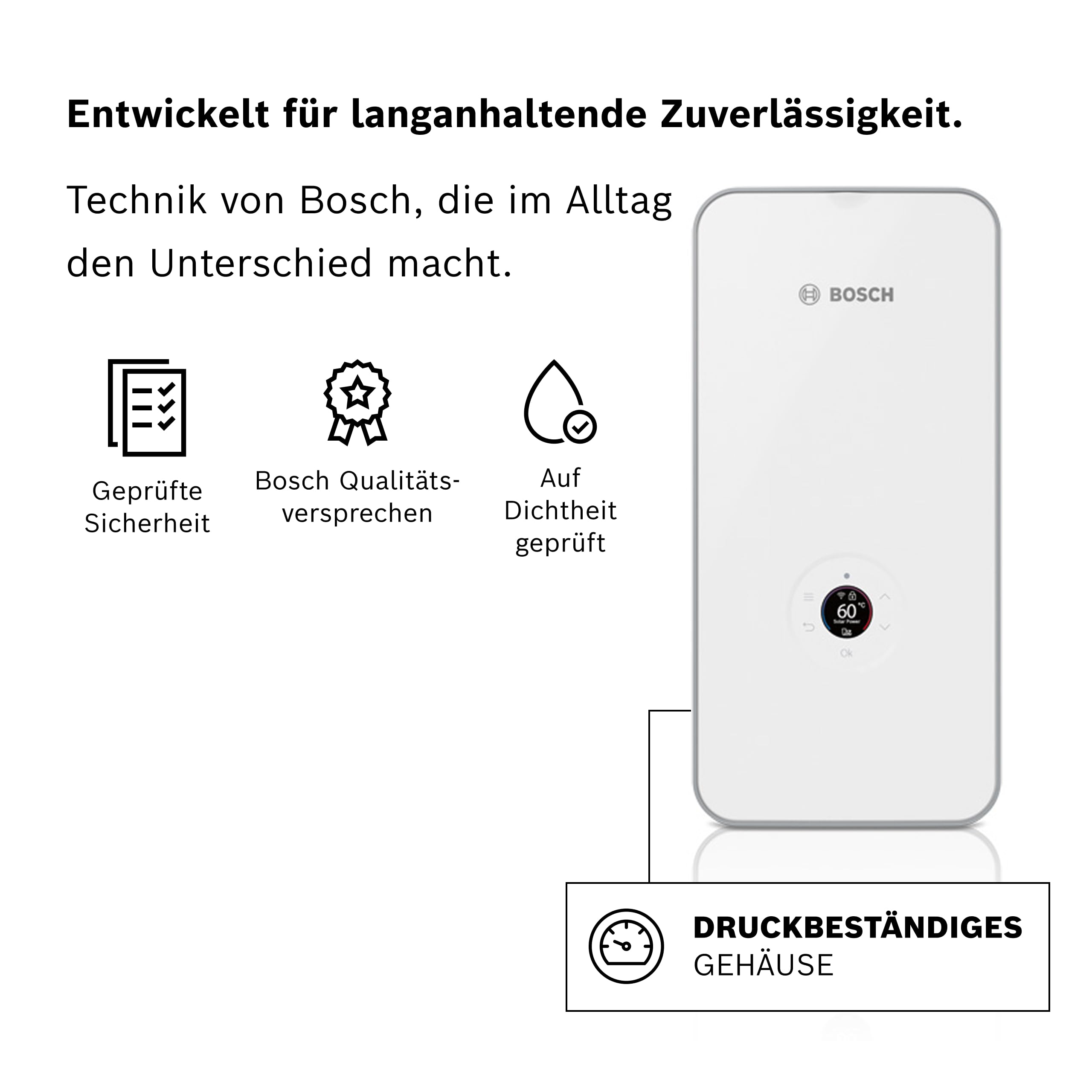 Bosch elektronisch geregelter Durchlauferhitzer Tronic Excellence 21/24 / 27 kW - ab Werk internetfähig, solarfähig, druckfest, multifunktionales LED-Farbdisplay [Energieklasse A]