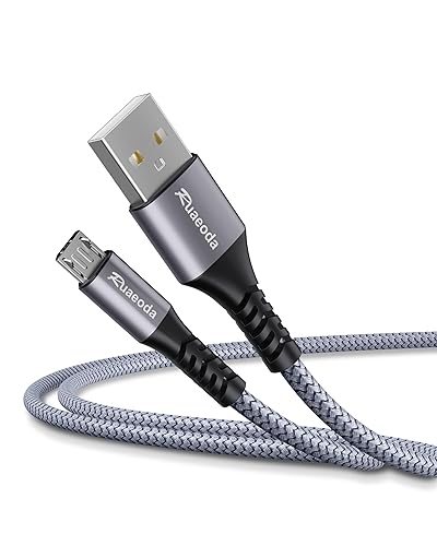 Ruaeoda Long Micro USB Cable Android Charger 10 ft with Gold-Plated Compatible with + USB Cord + PS4 Charger Cable - High Speed 2.0 USB A Male to Micro USB Nylon Braided Cable