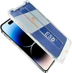 H'MASTON Película com Aplicador Vidro Temperado Pelicula para Celular Ultra-Slim Dureza 9H Compatível com iPhone XR e Superior (iPhone-15)