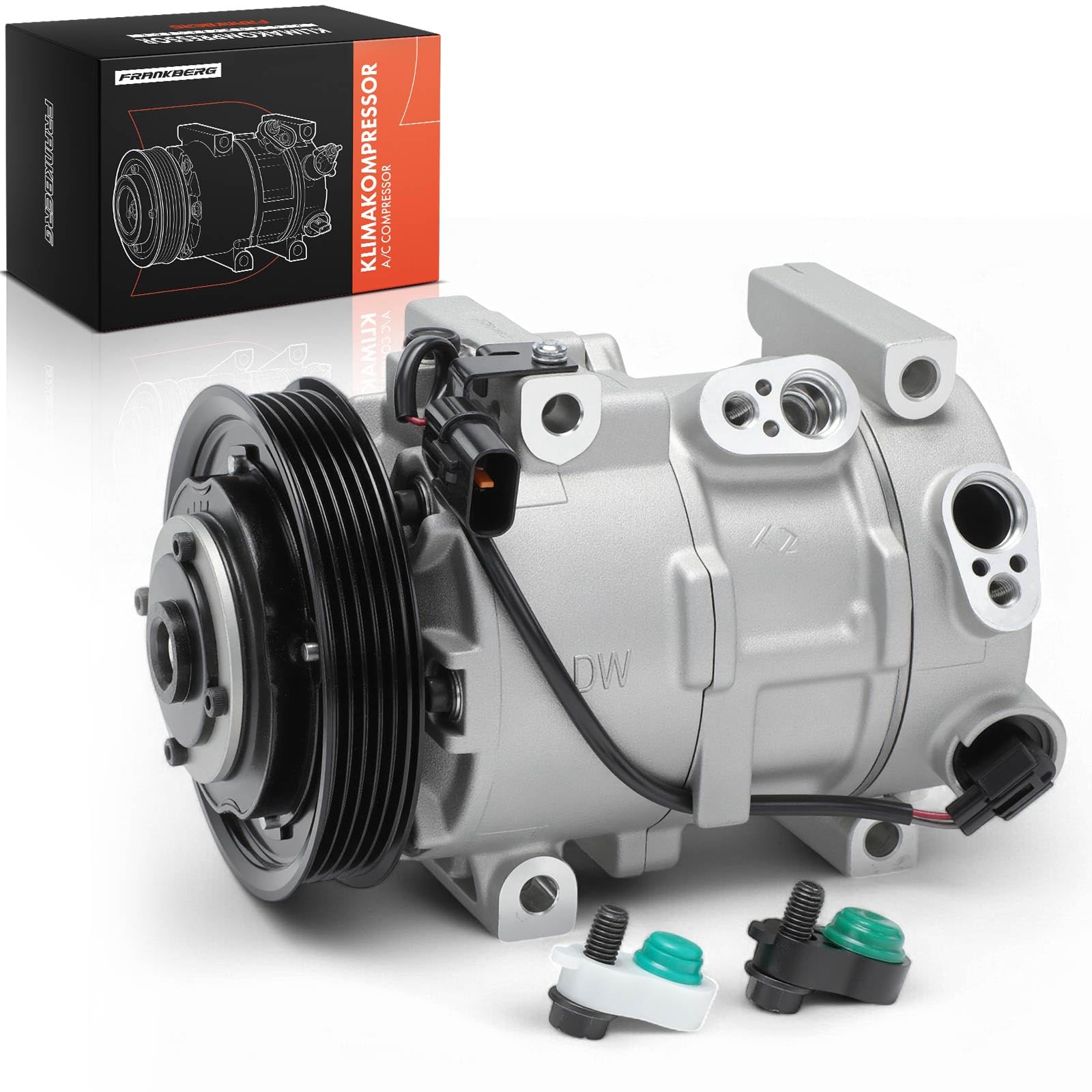 Frankberg Compressore aria condizionata con frizione benzina compatibile con Rio III UB Rio III berlina UB Replace# 977011W100, incl. olio pre-gommato