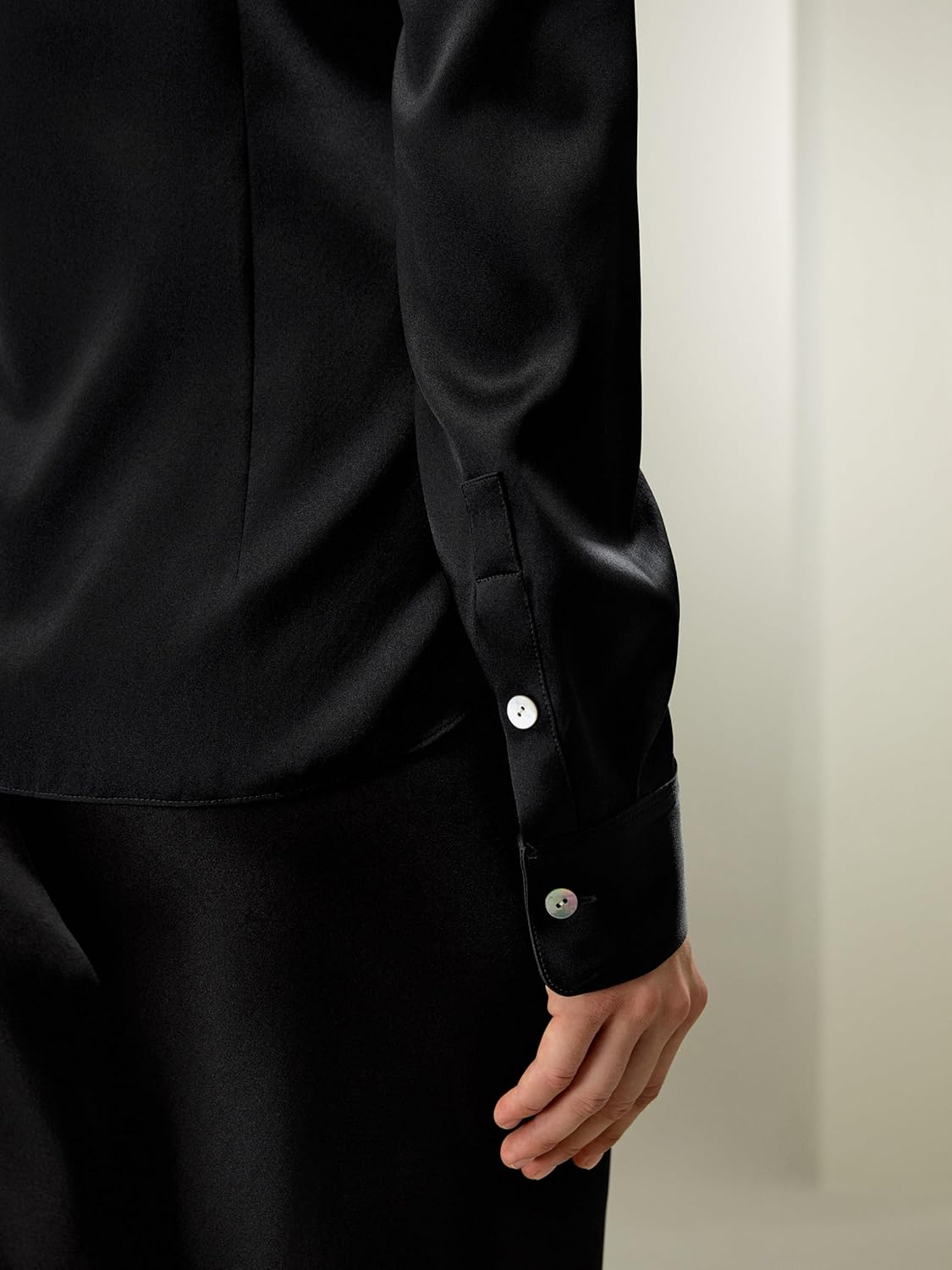 LilySilk Womens Silk Shirt Ladies Classic Hidden Placket Blouse Tailored Waist Design Back - Image 7